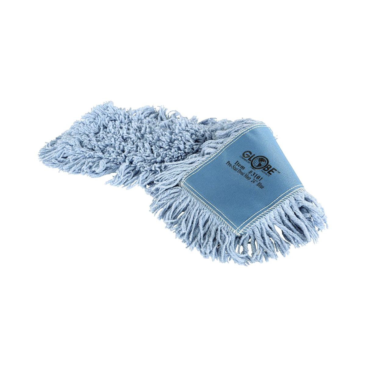 blue static cling dust mop close up front and back slip-on, Pro-Stat® Blue Slip-On Dust Mop Head, SIZE, 18 Inch X 5 Inch, FLOOR CLEANING, DUST MOPS, 3300,3301,3302,3303
