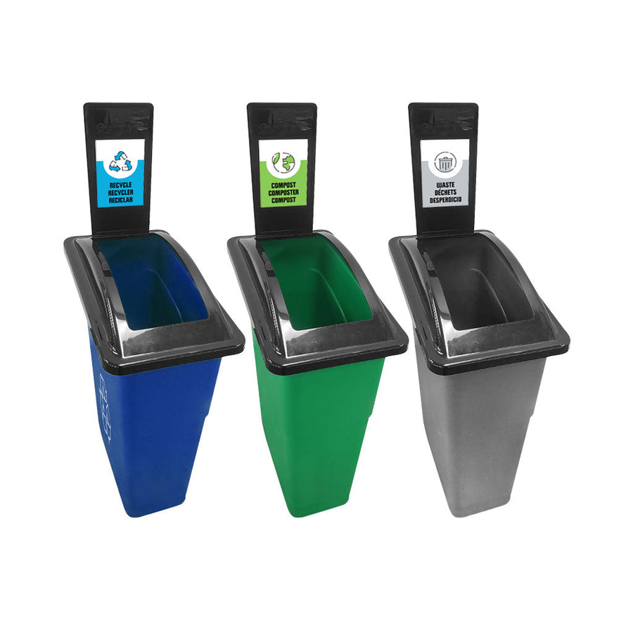 Slim Lid with Recycling/Organics/Waste Stations stickers