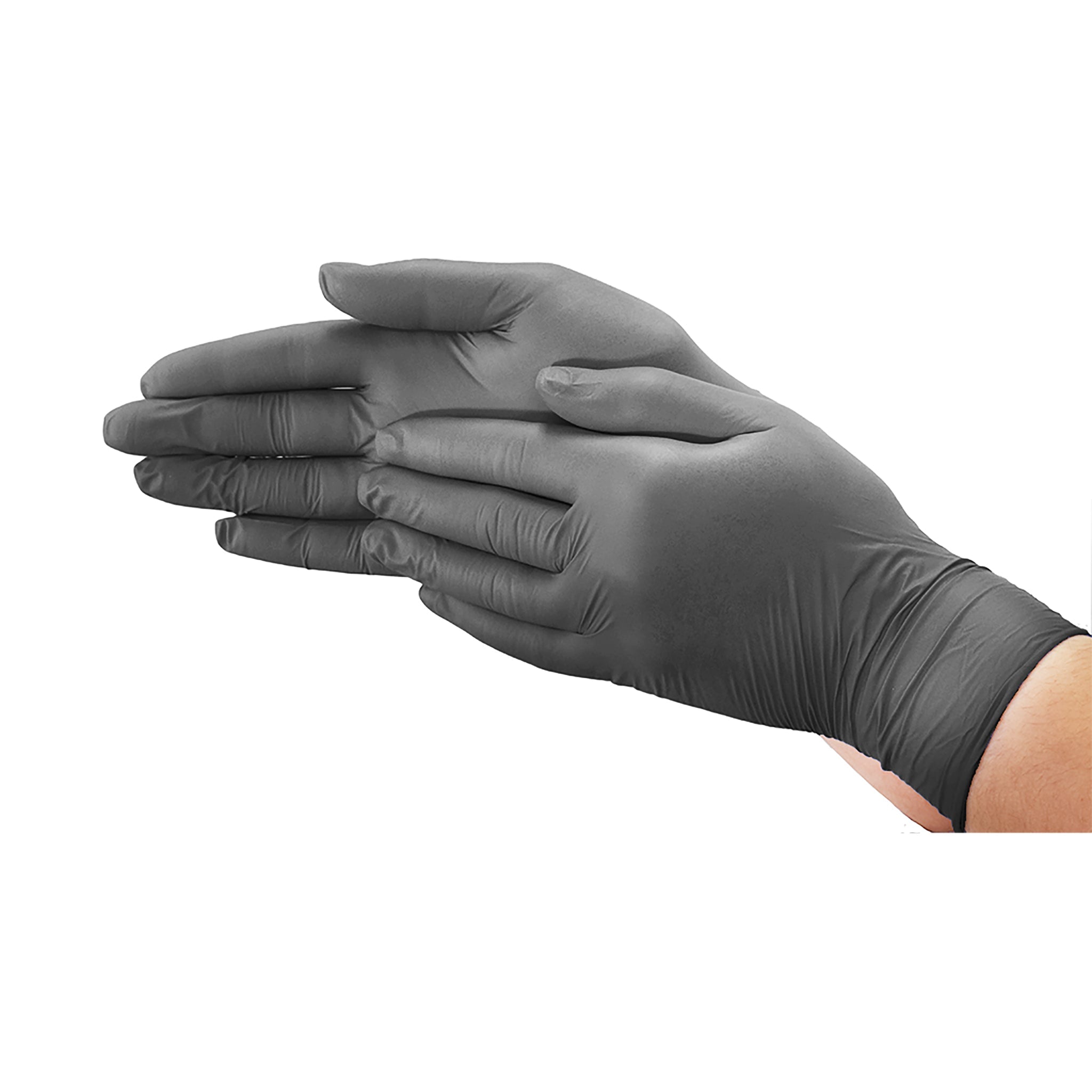 black stretching gloves on hands, Black 5 Mil Nitrile Gloves Powder-Free, SIZE, Small, Package, 10 Boxes of 100, GLOVES, NITRILE, 7800, 7801,7802,7803,7804