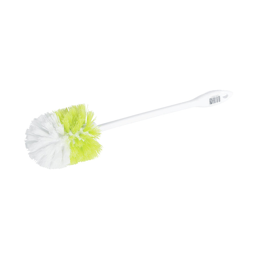 white toilet brush handle with green and white brissels, 17 Inch Radial Toilet Brush, WASHROOM CARE, BOWL BRUSHES & CADDY SETS, 4021