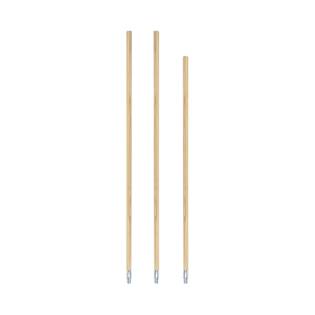 wooden mop stick with metal tip screw, Threaded Metal-Tip Lacquered Wood Handle, SIZE, 1 5/16Th Inch X 54 Inch, FLOOR CLEANING, HANDLES, 4075,4076,4089