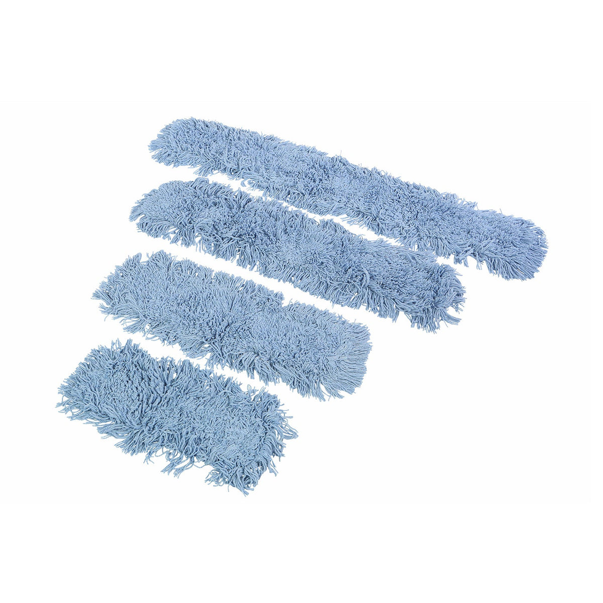 blue static cling dust mop in 18inch, 24inch, 36inch, 48inch by 5inch wide slip-on, Pro-Stat® Blue Slip-On Dust Mop Head, SIZE, 18 Inch X 5 Inch, FLOOR CLEANING, DUST MOPS, 3300,3301,3302,3303