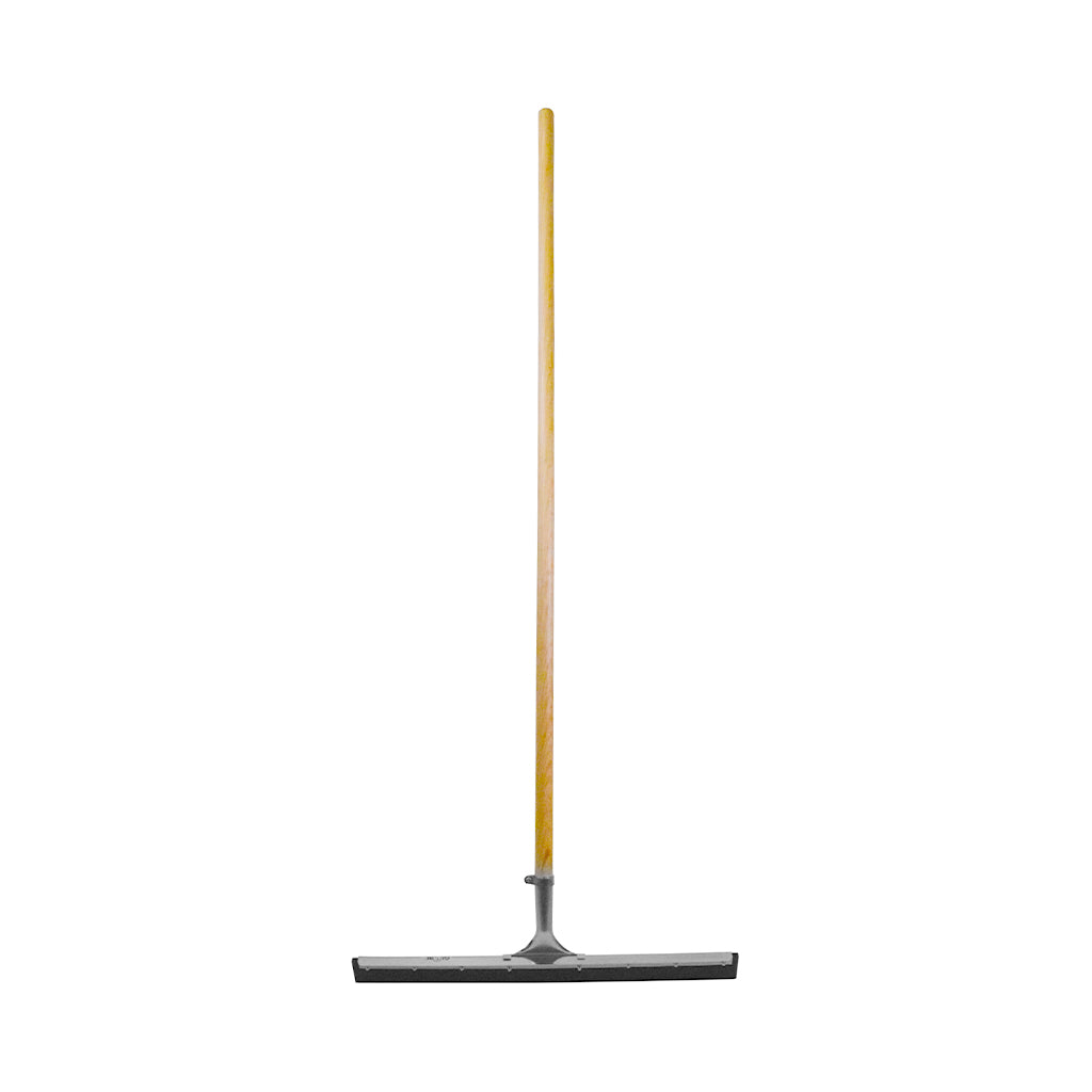 silver head squeegee with black rubber with wooden handle, Assembled 24 Inch Straight Squeegee With 54 Inch Tapered Wood Handle, FLOOR CLEANING, FLOOR SQUEEGEES, 4094